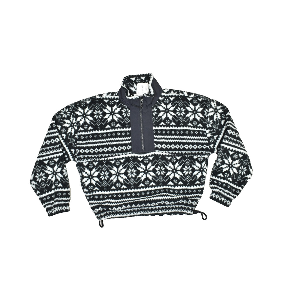 NEW DSG Women's Regular Size M Fair Isle Quarter Zip Fleece Sweater Soft